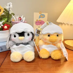 Lindo pingüino y pato de felpa llavero mochila muñeca cáscara de huevo regalo ideal