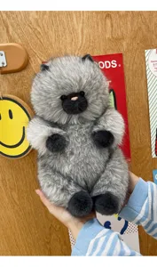 Süße graue Langhaar Katzen Plüschtier Puppe flauschiges Kätzchen Kuscheltier für Kinder.