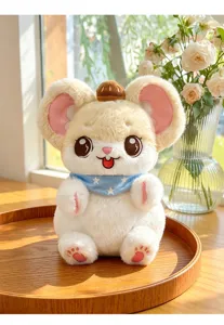 Lindo juguete de peluche de ratón de castaña muñeca suave almohada acogedora regalo niños
