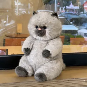 Flauschiges langhaariges Katzen Plueschspielzeug niedliche Simulations Kuschelkatze