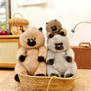 Süßes langhaariges Katzen-Plüschtier weich flauschig Kuscheltier Puppe Begleiter Geschenk