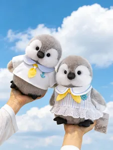 Schattig matroos pinguïn pluche speelgoed, fluffy baby pinguïn pop, zachte bureau ornament.