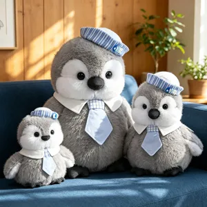 Schattige Pinguïn Pluche Speelgoed Knuffel Nautische Matroos Marine Kapitein Navigator Stijl Zachte Pop Huis Decor Kalmerend Kinder Cadeau