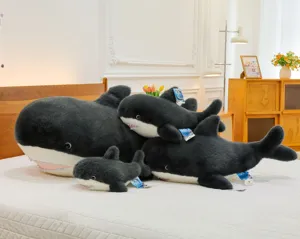 Large simulation shark plush toy cute ocean animal doll soft pillow for children gift
