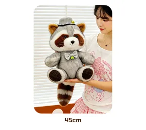 Gentleman raccoon plush toy 45cm cute soft stuffed animal doll children birthday gift