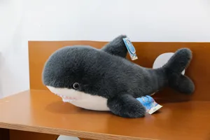 Large simulation shark plush toy cute marine animal stuffed doll for children and gift giving
