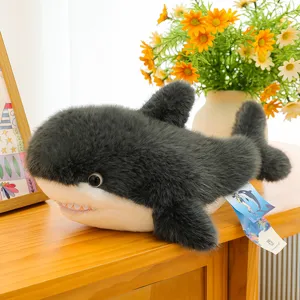 Large simulation killer whale plush toy cute ocean animal stuffed doll for kids gift