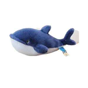 Soft plush whale toy ocean series cute stuffed animal doll for kids soothing companion blue