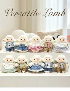 Schattig veelzijdig lam pluche speelgoed pop sleutelhanger rugzak hanger zacht dier cadeau