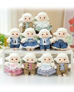 Schattige pluche schaap pop zachte knuffel met diverse hippe outfits voor kinderen cadeau