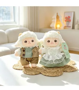 Schattig koppel schaap pluche knuffel gevulde poppentas hangende sleutelhanger zacht