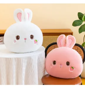 Cute rabbit plush toy pillow cartoon animal cushion for office and home decor cozy soft.