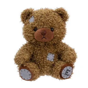 Retro patch krullende teddybeer pluche schattige genezing metgezel pop verjaardag cadeau
