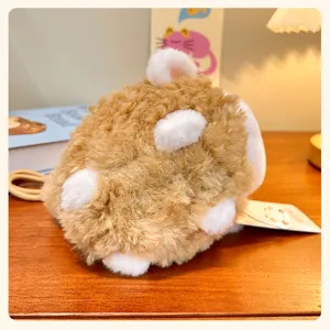 Cute fluffy round sheep plush pendant bag charm soft stuffed animal keychain toy gift item