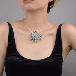 Elegant Alloy Crystal Heart Pendant Necklace For Women Niche Design Silver Clavicle Chain Jewelry Gift
