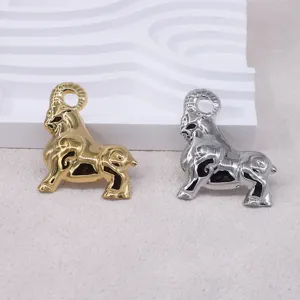 Gold and silver 3D ram zodiac brooch detail, vintage animal design, elegant suit jacket pin.
