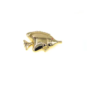 Gold metallic tropical fish brooch exquisite marine animal lapel pin for suit coat accessories