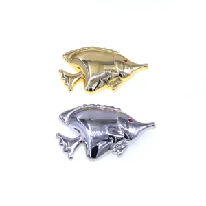 Retro tropical fish brooch set gold silver metal suit accessories marine animal pins