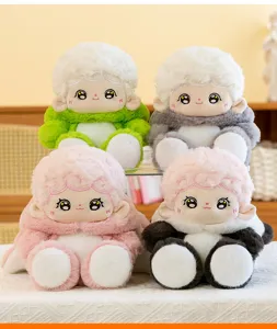 Lindo set de peluche cordero suave, muñeca de peluche almohada para regalo de cumpleaños infantil.