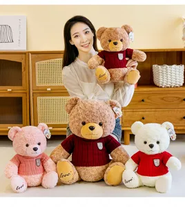Mignon jouet en peluche ours en peluche portant un pull rouge cadeau doux pour enfants