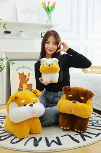 Cute stuffed cartoon dog plush toy, soft puppy doll pillow for kids birthday gift.