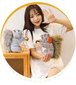 Simulation squirrel plush toy fluffy doll cute animal stuffed toy child birthday gift detail