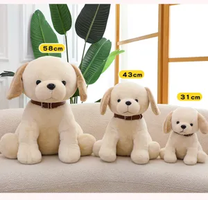 Cute simulation labrador plush toy puppy doll fluffy stuffed animal gift for kids and girls
