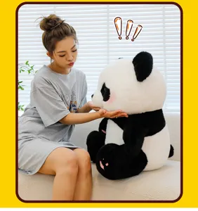 Cute giant panda plush toy, soft stuffed animal doll for kids and girls, fluffy companion gift.