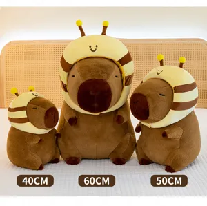 Mignon capybara peluche abeille poupée doux animal en peluche cadeau pour enfants