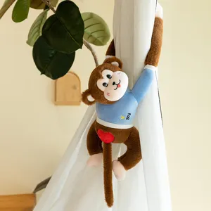 Cute long arm monkey plush toy curtain tieback soft animal doll for home decor and kids room gift.