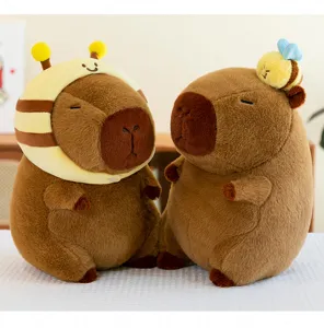 Ensemble de peluches capybara mignon, poupée de cochon d'Inde douce rembourrée, super cadeaux.