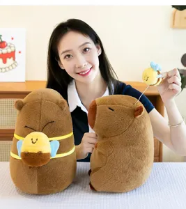 Mignon capybara peluche avec petite abeille douce animal en peluche mignon cadeau enfants