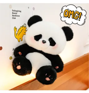 Cute cartoon panda plush toy soft stuffed animal doll gift for kids and girls cute decor