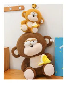 Süßes Bananen Affen Plüschtier weiches Stofftier Puppe Kinder Geburtstag Geschenk Kissen