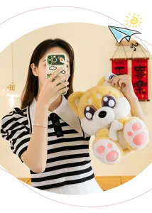 Cute big eye shiba inu plush toy soft doll cute animal stuffed pillow for kids and home decor