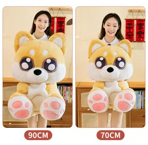 Cute big eye shiba inu plush toy fluffy stuffed animal doll cute hugging pillow gift 90cm 70cm