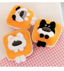 Cute toast dog plush pillow soft cushion sofa decoration office nap plush toy gift
