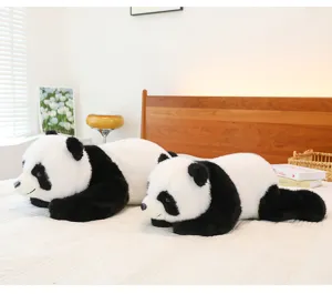 Cute panda plush toy soft hugging pillow stuffed animal doll for kids sleeping gift.