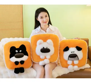 Cute toast dog plush cushion soft sofa pillow cartoon stuffed animal home decor items