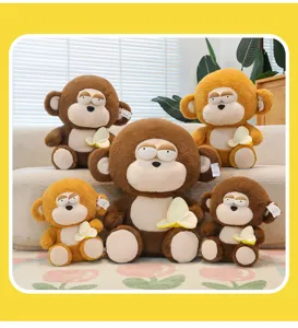 Süßer Bananen Affe Plüschtier weich gefüllte Tierpuppe Kinder Geburtstagsgeschenk Kissen