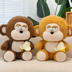 Niedlicher schläfriger Bananen Affe Plüschtier weiche Stoffpuppe Kinder Geburtstagsgeschenk