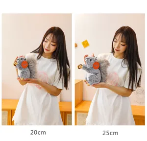 Simulation rabbit fur squirrel plush toy cute doll home decor birthday gift 20cm 25cm