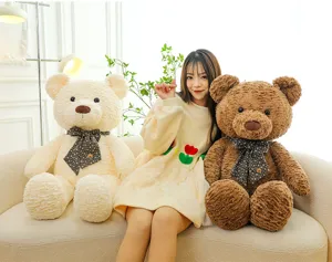 Grand nounours en peluche avec nœud papillon poupée câline douce cadeau d'enfant mignon
