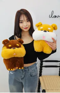 Cute standing simulation cartoon dog plush toy doll, perfect children birthday gift pillow.