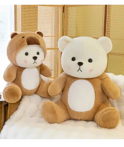 Lindo oso transformable peluche muñeca suave animal de peluche almohada regalo para niños