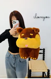 Cute cartoon dog plush toy doll, soft stuffed animal pillow for kids birthday gift.