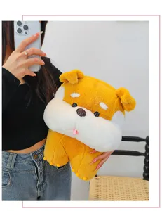 Cute standing bulldog plush toy, soft stuffed animal doll for kids birthday gift pillow.