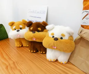 Cute sitting cartoon dog plush toy simulation stuffed animal doll kids birthday gift pillow