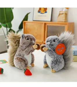 Simulation rabbit fur squirrel plush toy cute animal doll window ornament kids birthday gift