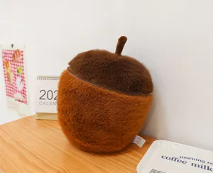 Cute brown acorn plush toy pillow, soft stuffed squirrel doll for kids and girls birthday.